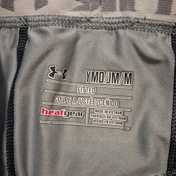 Under Armour Black and gray abstract color youth medium athletic leggings - Picture 3 of 10